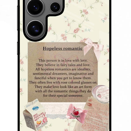 Hopeless Romantic Samsung S24 Ultra Glass Case Back Cover by Casekaro