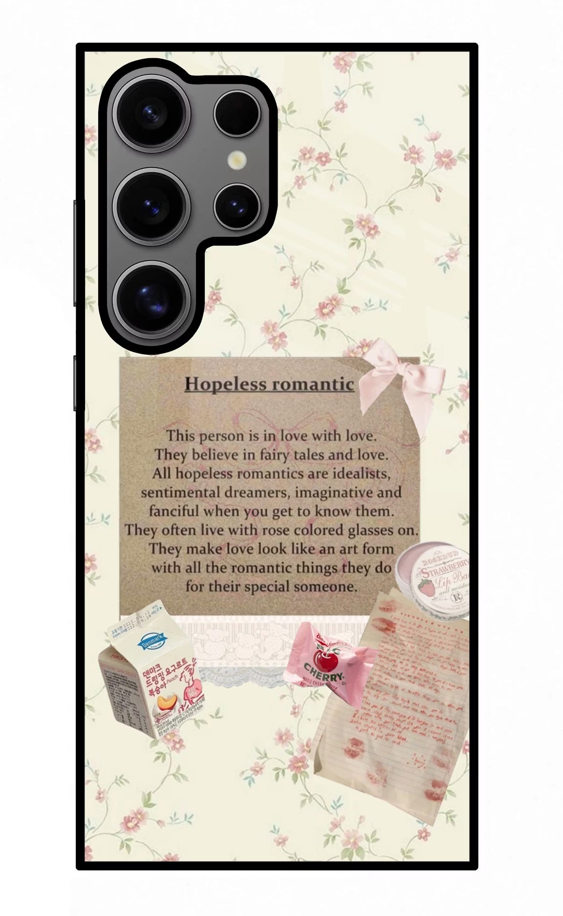 Hopeless Romantic Samsung S24 Ultra Glass Case Back Cover by Casekaro