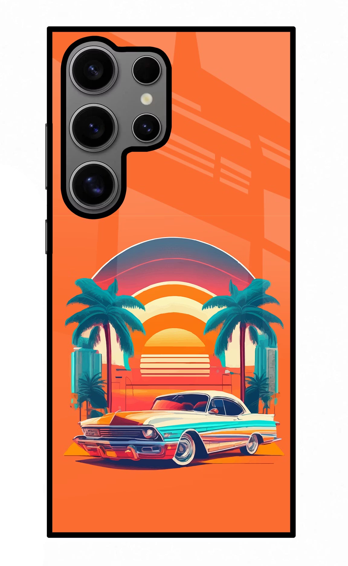 Palm Drive 80s Samsung S24 Ultra Glass Case Back Cover by Casekaro