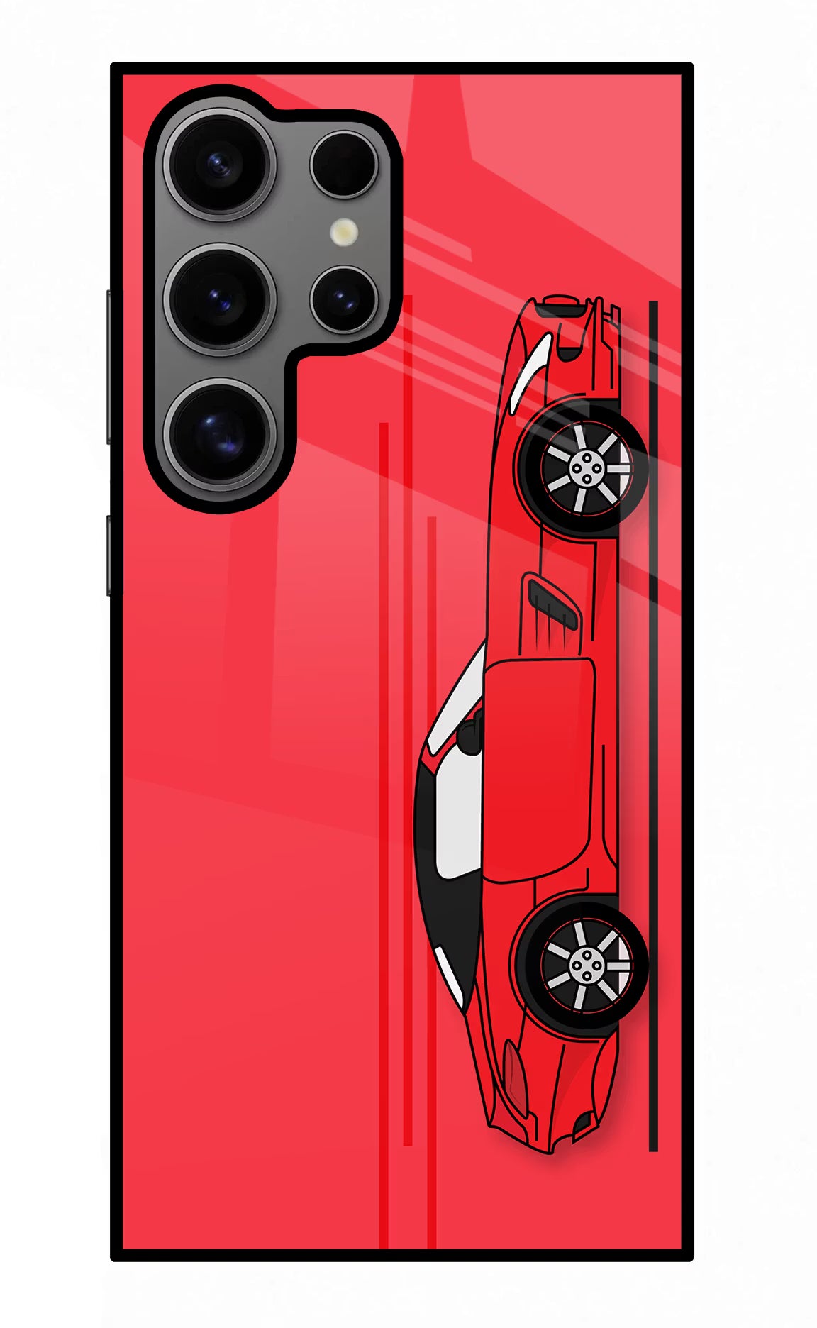 Red Velocity Samsung S24 Ultra Glass Case Back Cover by Casekaro