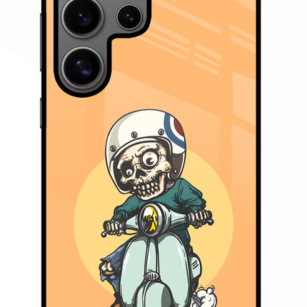 Undead Biker Samsung S24 Ultra Glass Case Back Cover by Casekaro