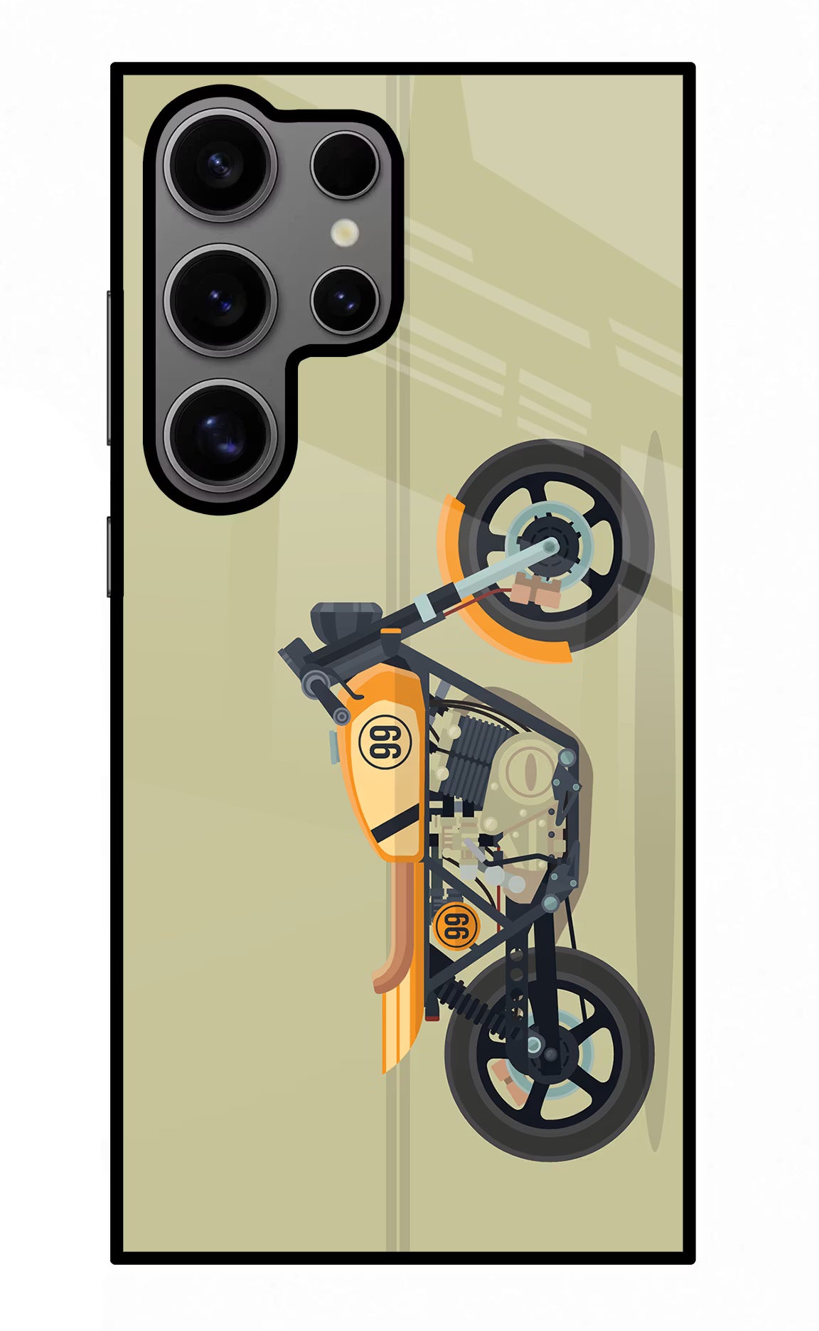 Vertical Speedster Samsung S24 Ultra Glass Case Back Cover by Casekaro