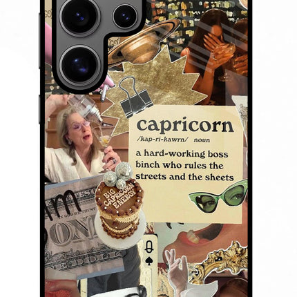 Capricorn Zodiac Samsung S24 Ultra Glass Case Back Cover by Casekaro