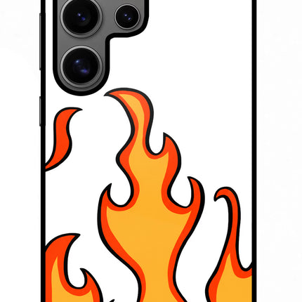 Fired Up – White Samsung S24 Ultra Glass Case Back Cover by Casekaro