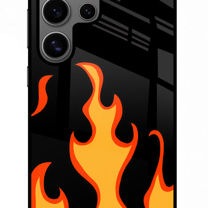 Fired Up – Black Samsung S24 Ultra Glass Case Back Cover by Casekaro