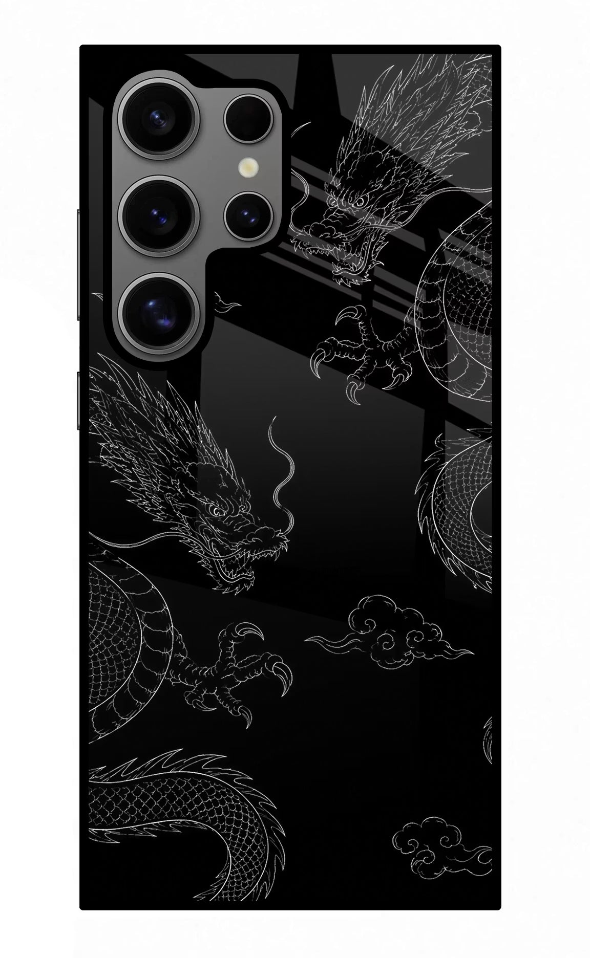 Twin Dragons Samsung S24 Ultra Glass Case Back Cover by Casekaro
