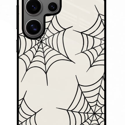 Spider Web Samsung S24 Ultra Glass Case Back Cover by Casekaro