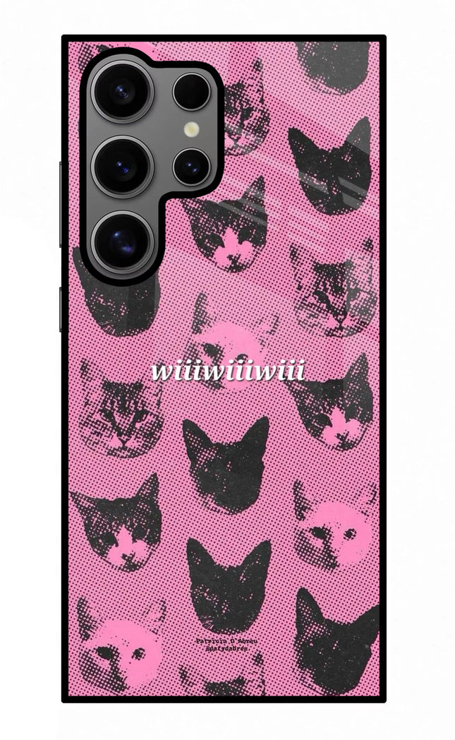 Pink Cats Samsung S24 Ultra Glass Case