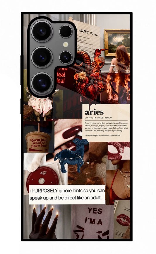 Zodiac Aries Samsung S24 Ultra Glass Case