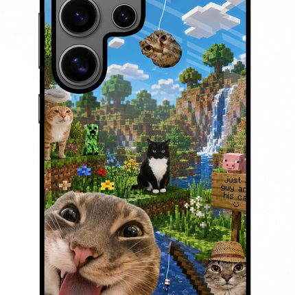 Minecraft Cat Chaos Samsung S24 Ultra Glass Case Back Cover by Casekaro