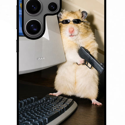 Hacker Hamster Samsung S24 Ultra Glass Case Back Cover by Casekaro