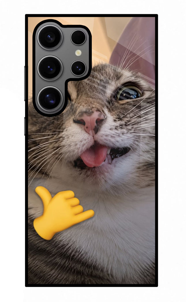 Silly Cat Call Samsung S24 Ultra Glass Case