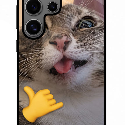 Silly Cat Call Samsung S24 Ultra Glass Case Back Cover by Casekaro