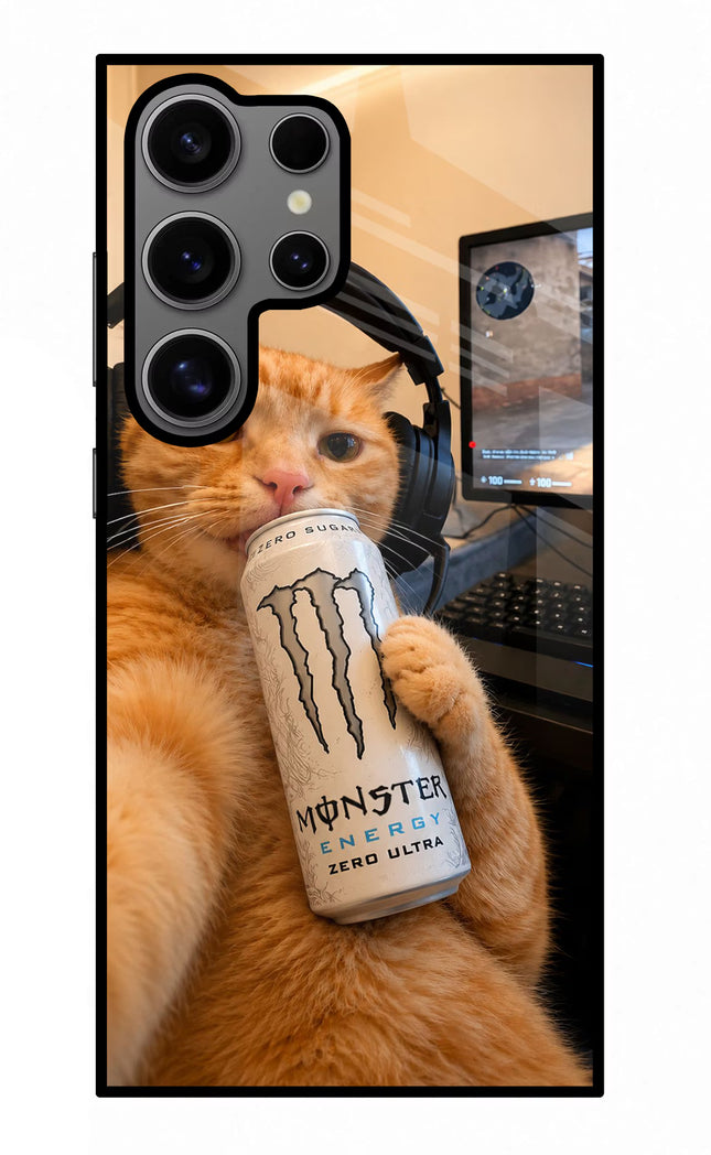 Gamer Cat Energy Samsung S24 Ultra Glass Case