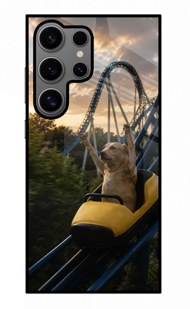 Rollercoaster Dog Samsung S24 Ultra Glass Case