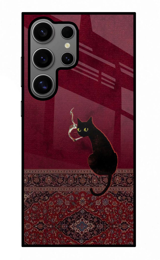 Midnight Cat Samsung S24 Ultra Glass Case