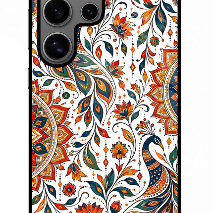 White Mayura Samsung S24 Ultra Glass Case