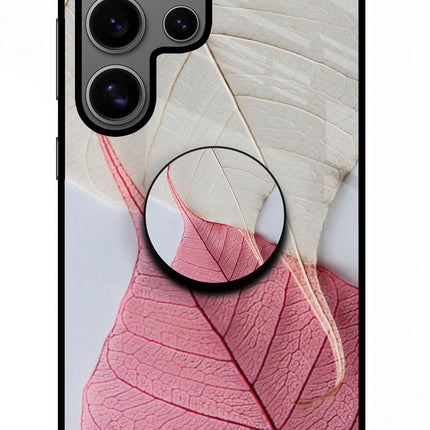 White Pink Leaf Samsung S24 Ultra Pop Case by Casekaro