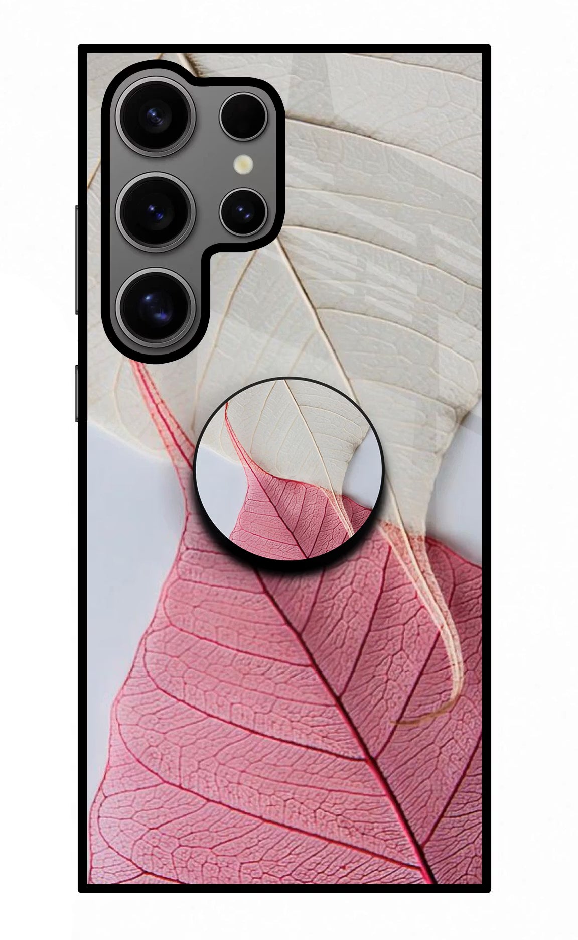 White Pink Leaf Samsung S24 Ultra Pop Case by Casekaro