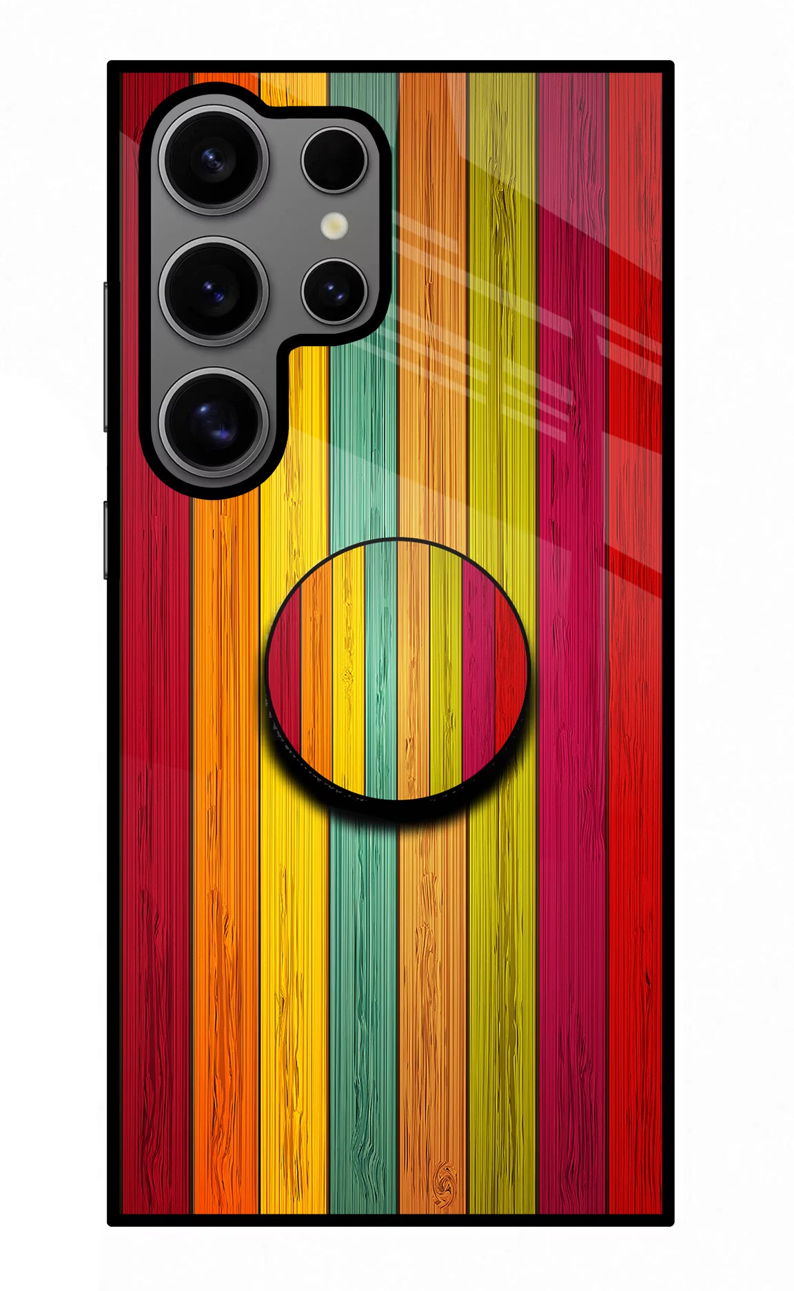 Multicolor Wooden Samsung S24 Ultra Glass Case