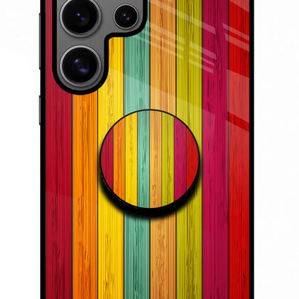 Multicolor Wooden Samsung S24 Ultra Pop Case by Casekaro