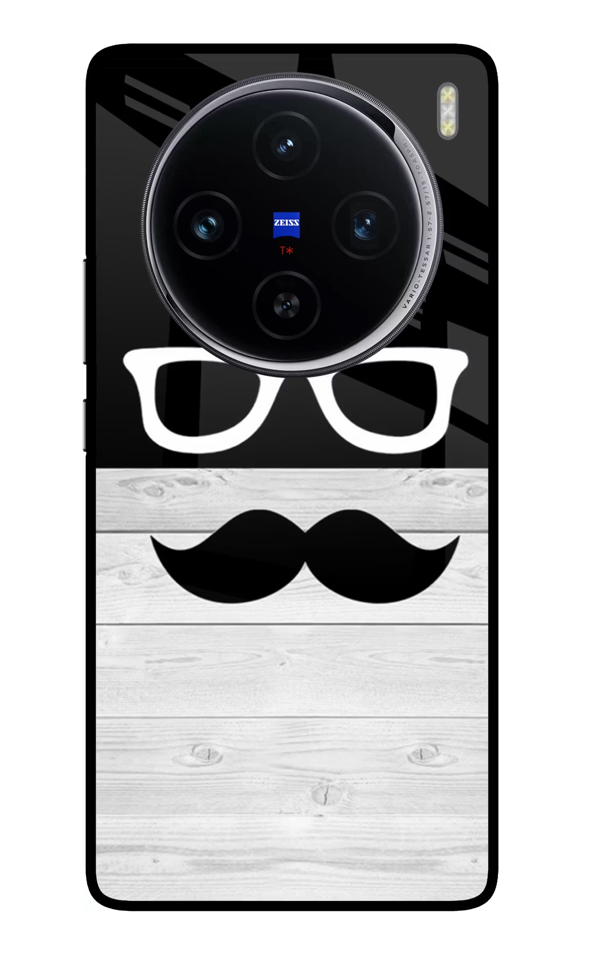 Mustache Vivo X100 Glass Case Back Cover by Casekaro