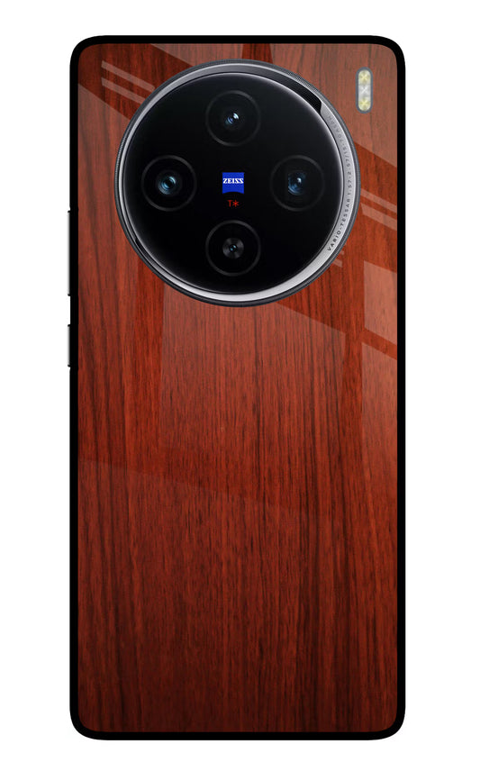 Wooden Plain Pattern Vivo X100 Glass Case