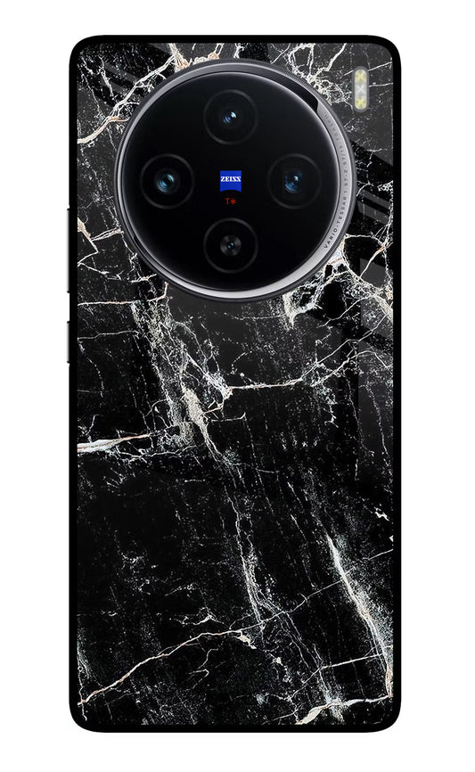 Black Marble Texture Vivo X100 Glass Case