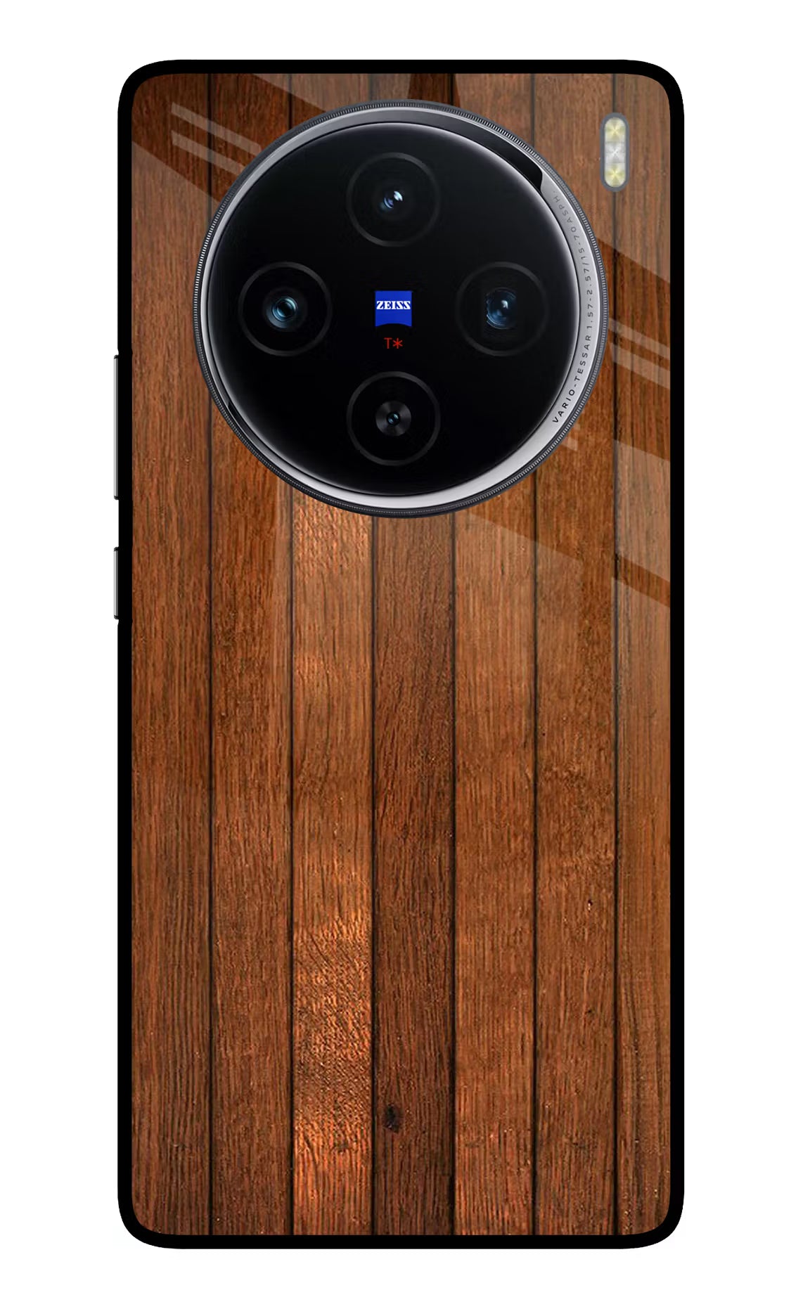 Wooden Artwork Bands Vivo X100 Glass Case Back Cover by Casekaro