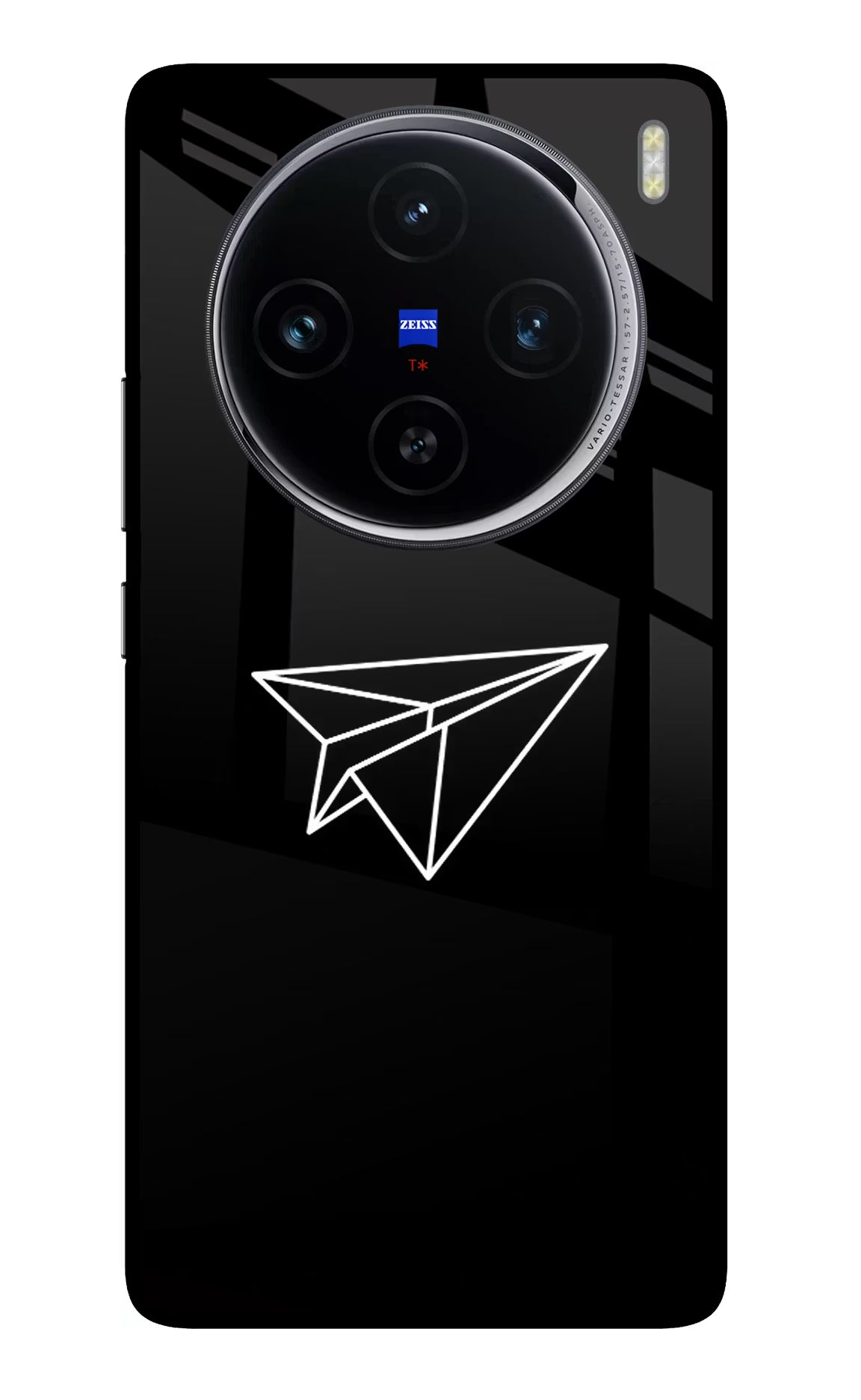 Paper Plane White Vivo X100 Glass Case Back Cover by Casekaro