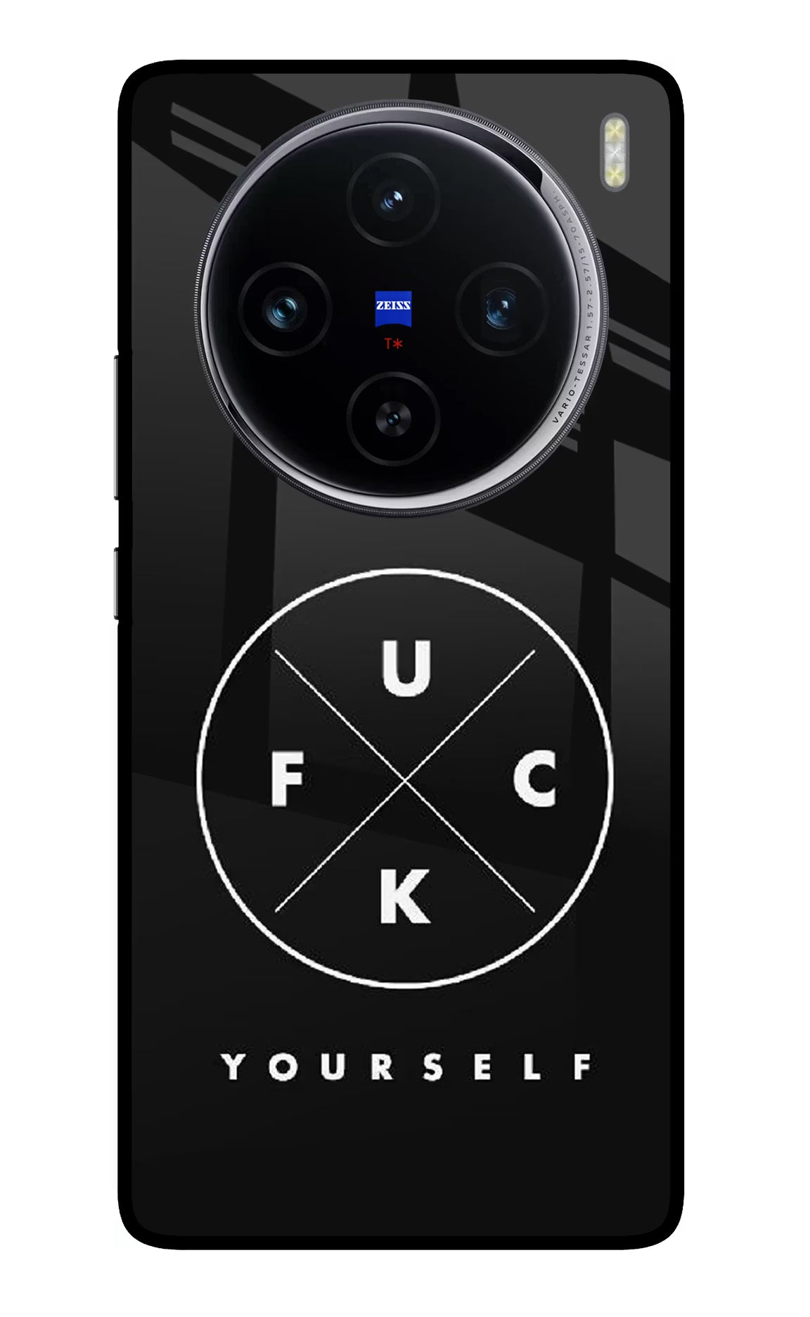 Go Fuck Yourself Vivo X100 Glass Case Back Cover by Casekaro