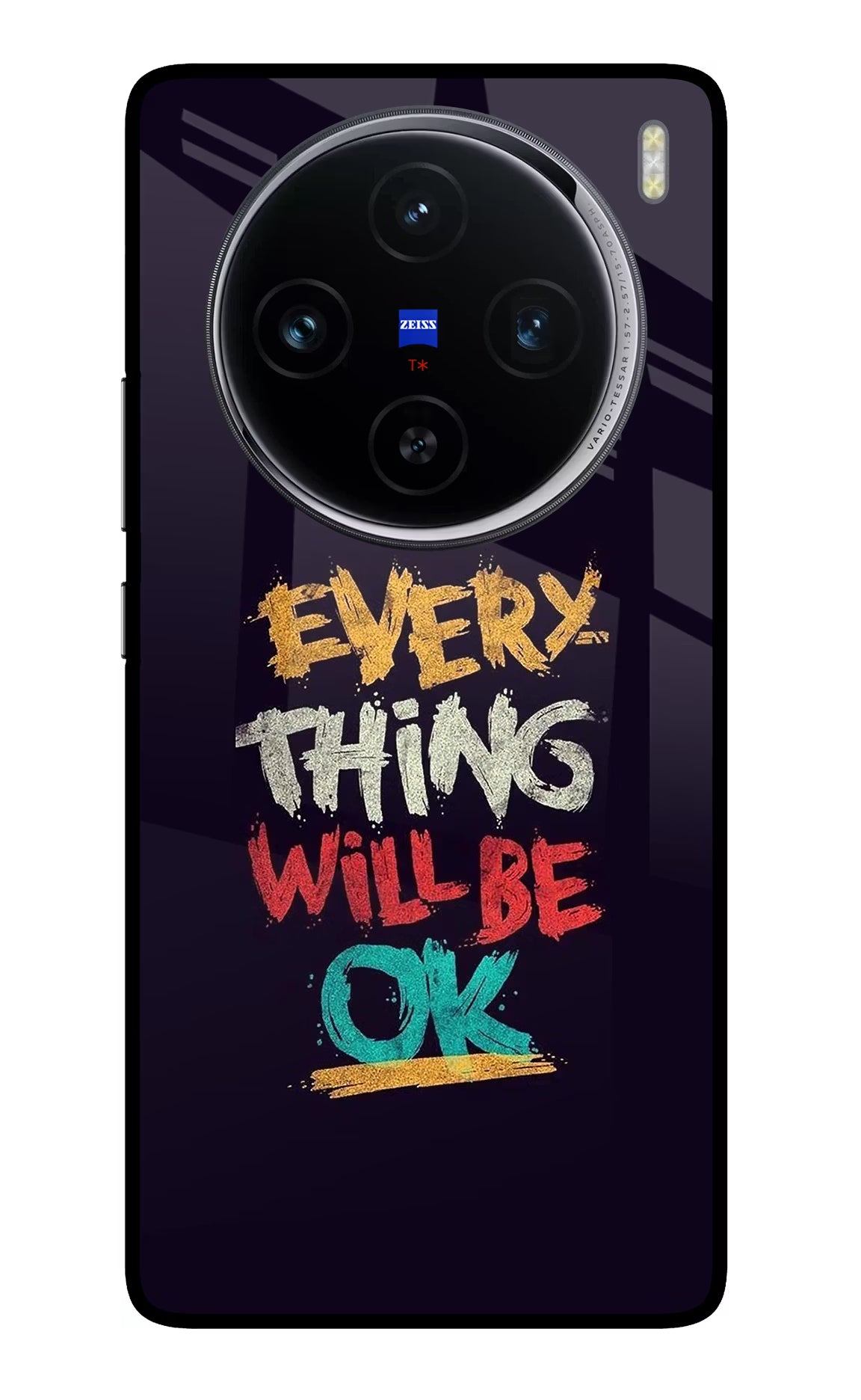 Everything Will Be Ok Vivo X100 Glass Case Back Cover by Casekaro