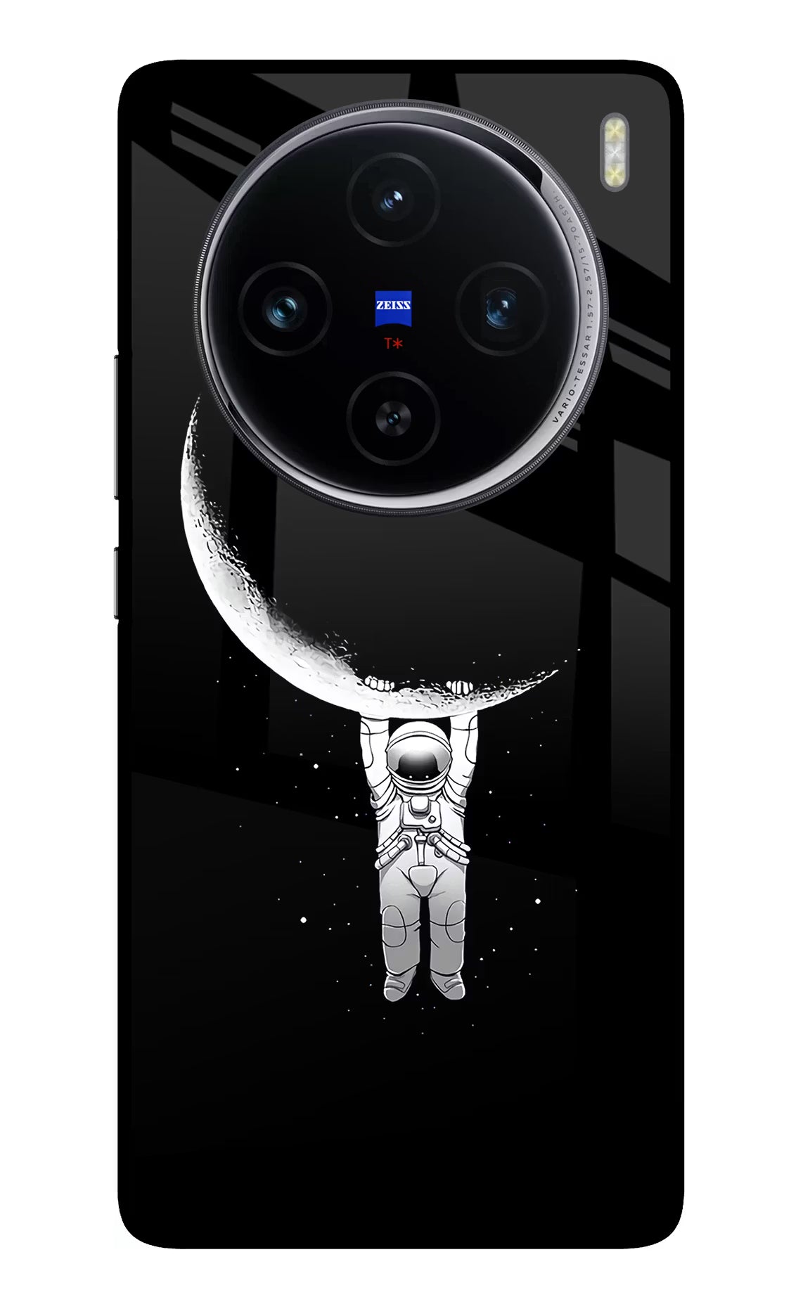 Moon Space Vivo X100 Glass Case Back Cover by Casekaro