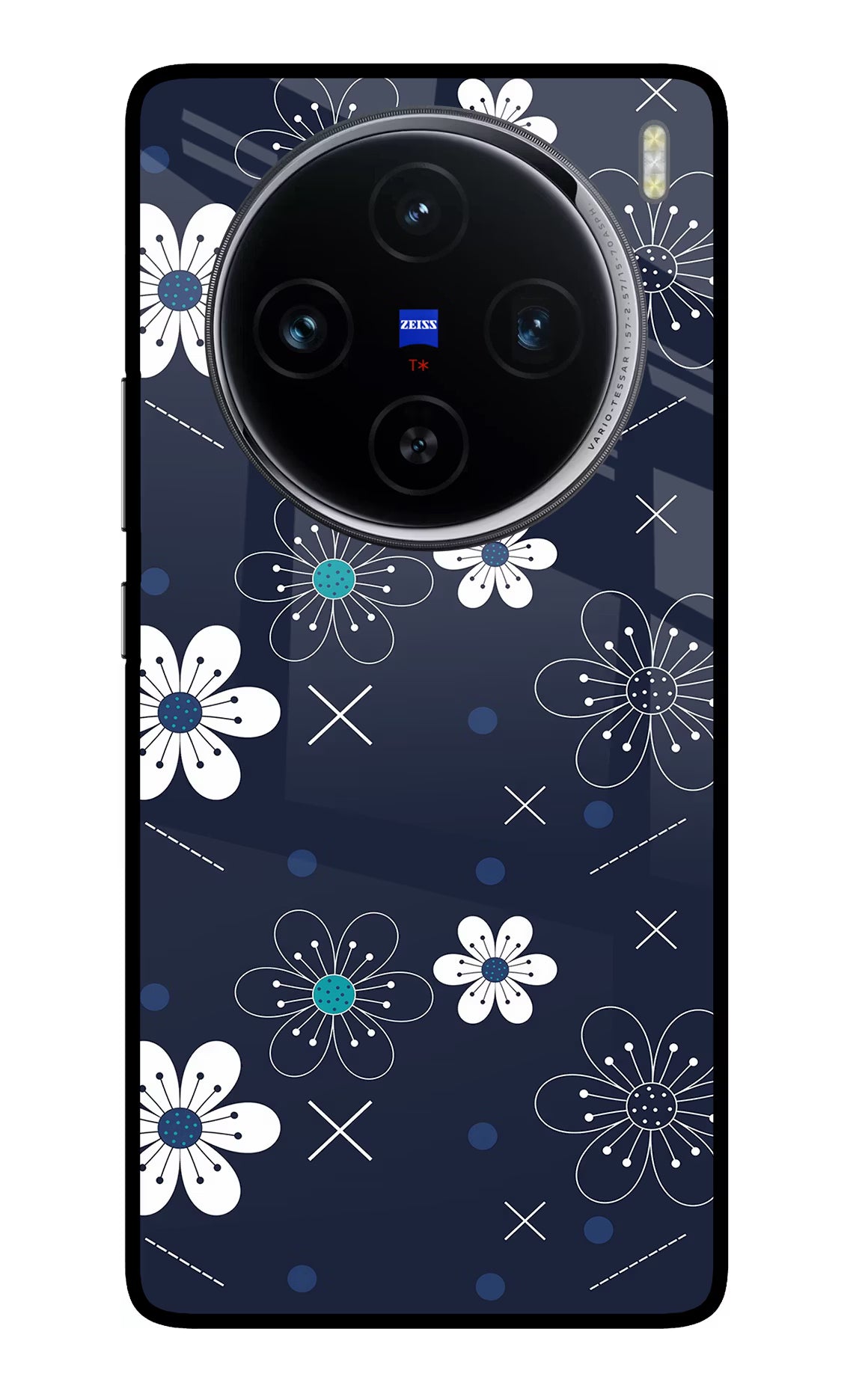 Flowers Vivo X100 Glass Case Back Cover by Casekaro
