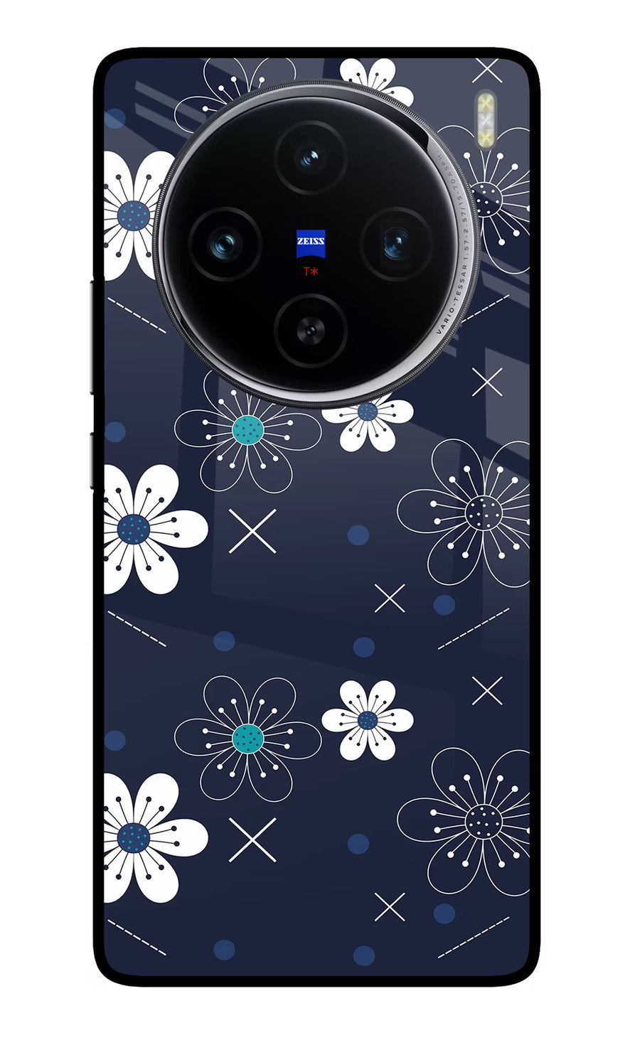 Flowers Vivo X100 Back Cover, Glass case