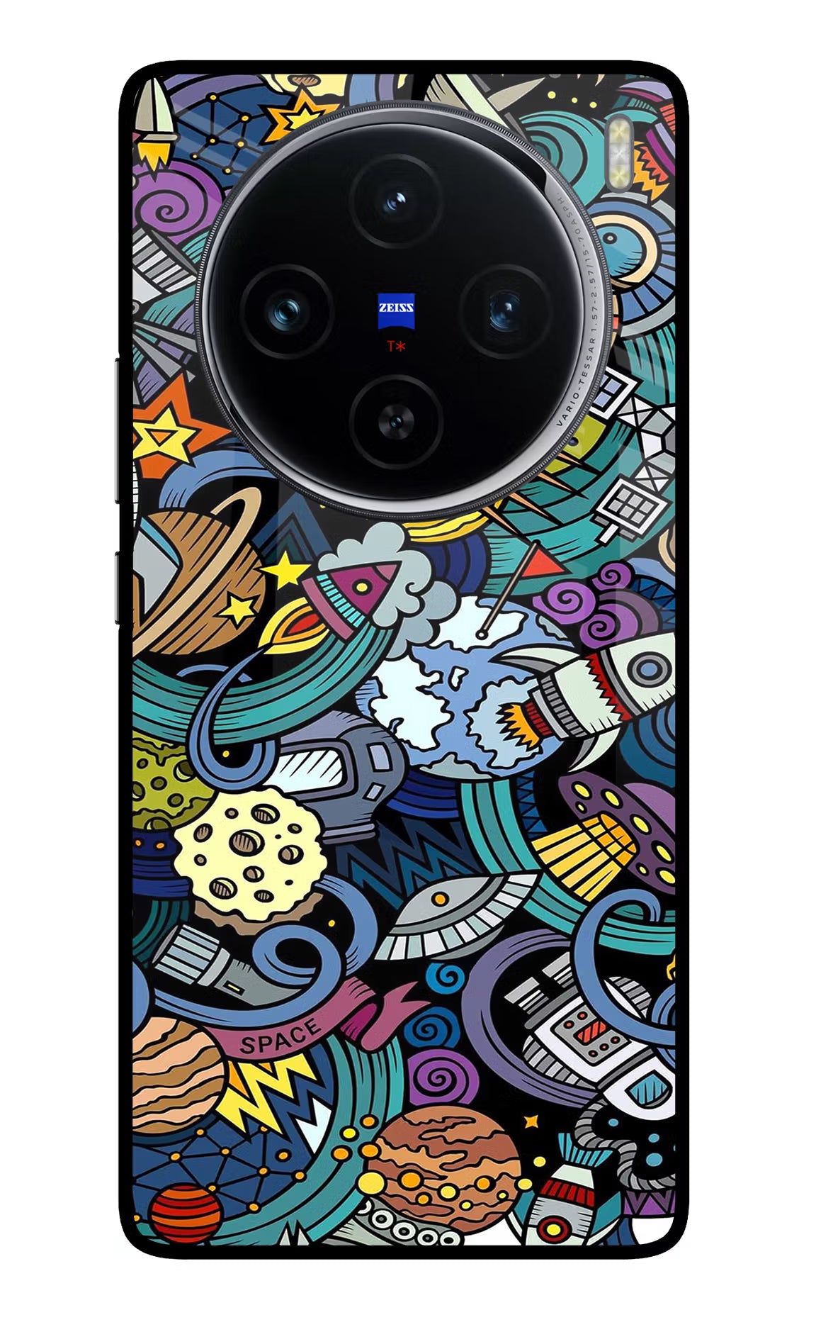 Space Abstract Vivo X100 Glass Case Back Cover by Casekaro