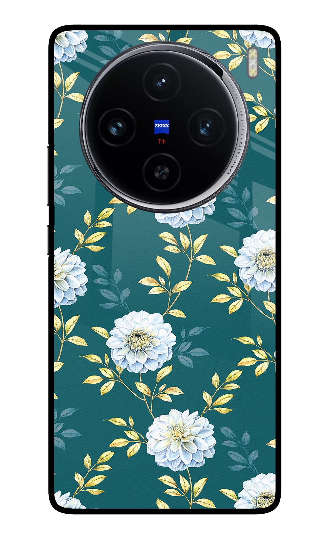 Flowers Vivo X100 Glass Case Back Cover by Casekaro