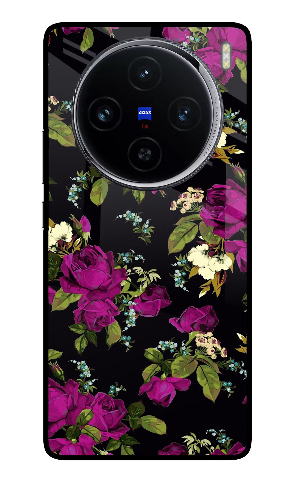 Flowers Vivo X100 Glass Case Back Cover by Casekaro