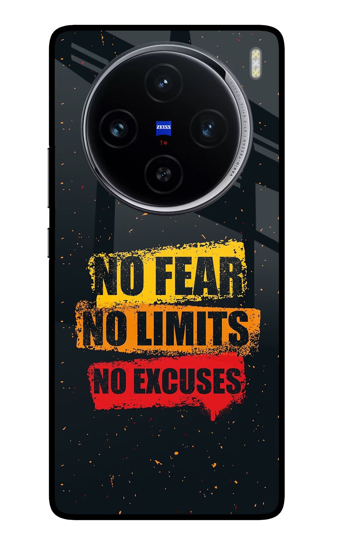 No Fear No Limits No Excuse Vivo X100 Glass Case