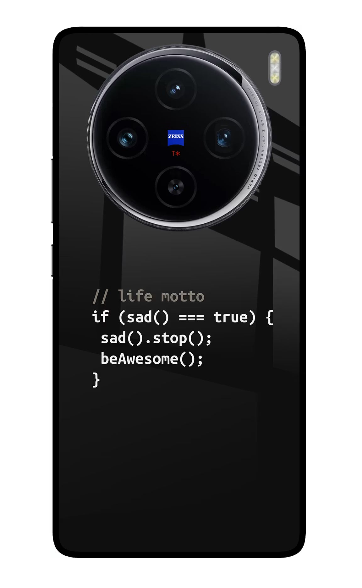 Life Motto Code Vivo X100 Glass Case Back Cover by Casekaro