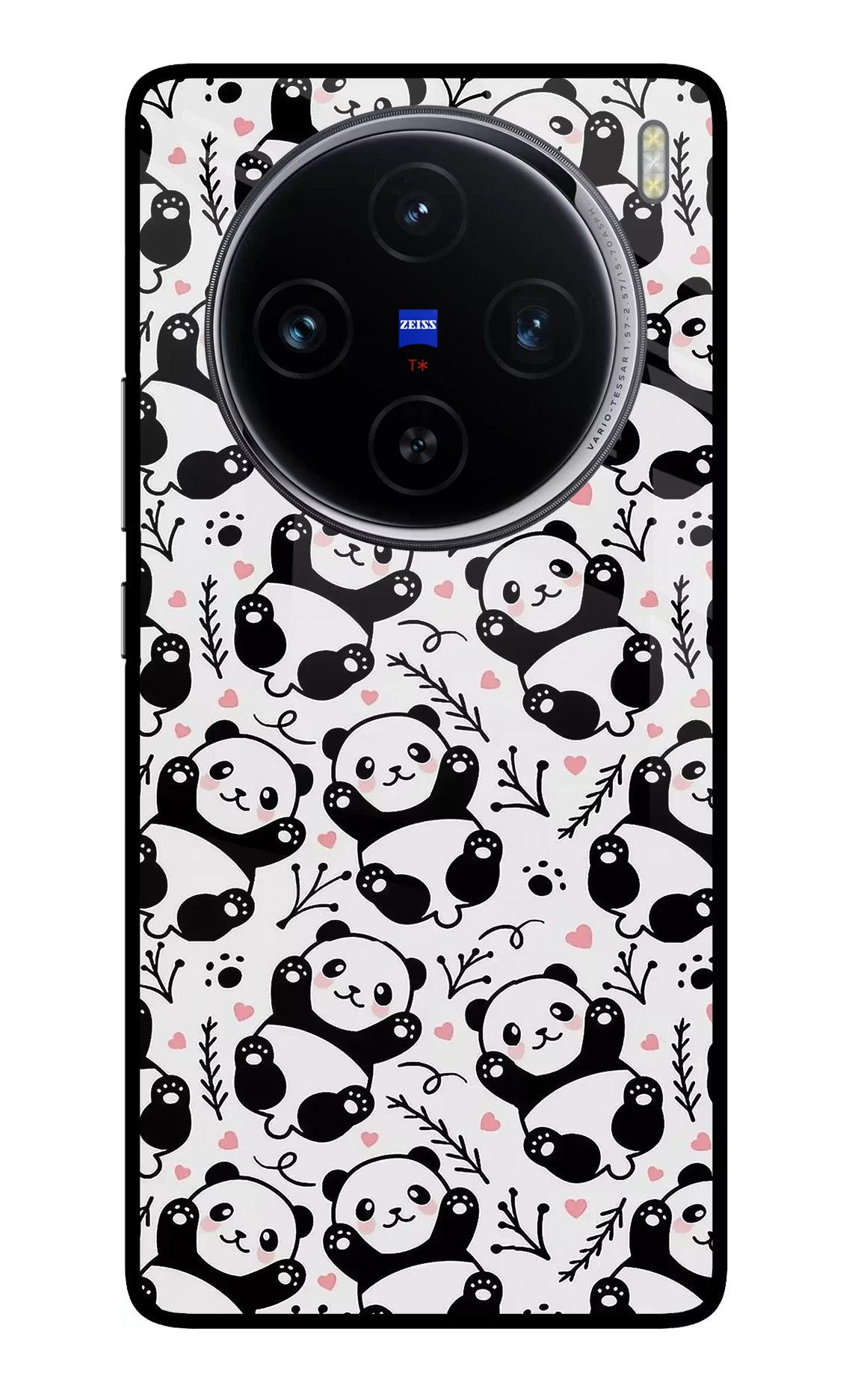 Cute Panda Vivo X100 Glass Case Back Cover by Casekaro