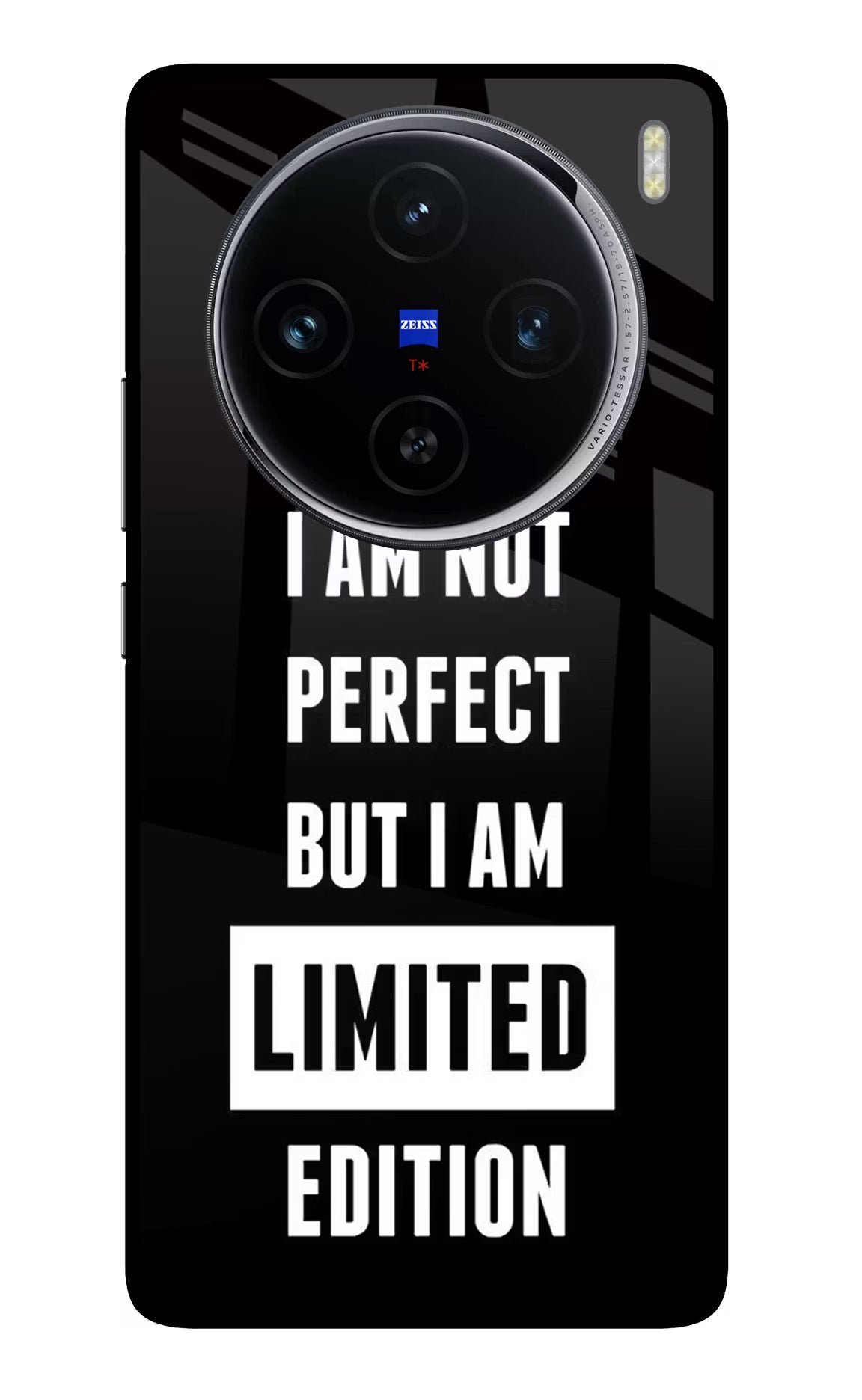 I Am Not Perfect But I Am Limited Edition Vivo X100 Glass Case Back Cover by Casekaro
