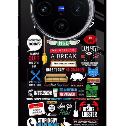 FRIENDS Vivo X100 Glass Case Back Cover by Casekaro