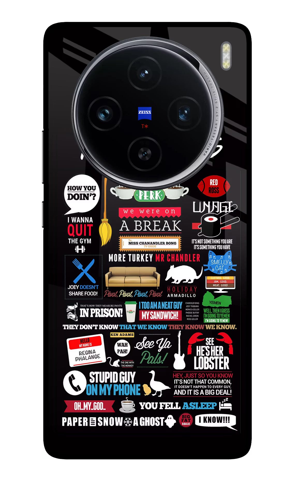 FRIENDS Vivo X100 Glass Case Back Cover by Casekaro