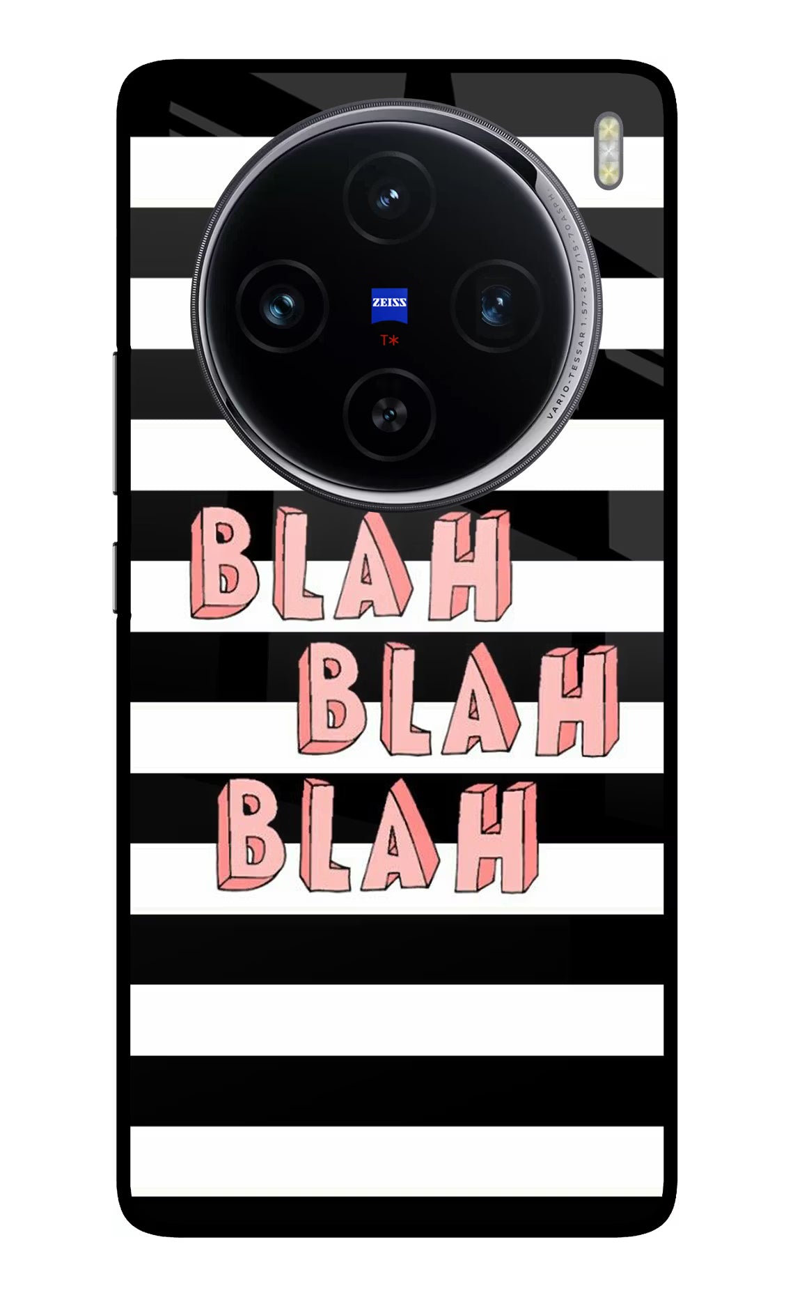 Blah Blah Blah Vivo X100 Glass Case Back Cover by Casekaro