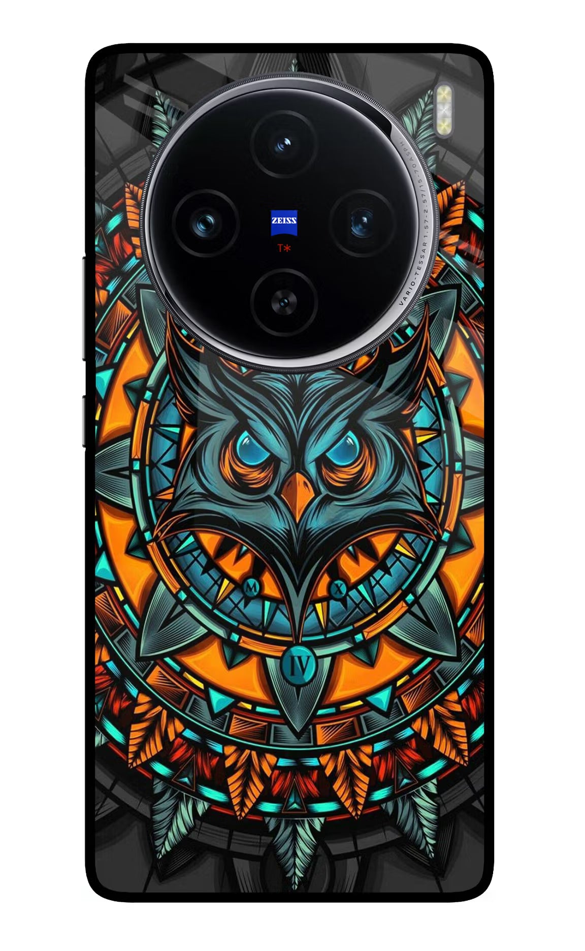 Angry Owl Art Vivo X100 Glass Case Back Cover by Casekaro