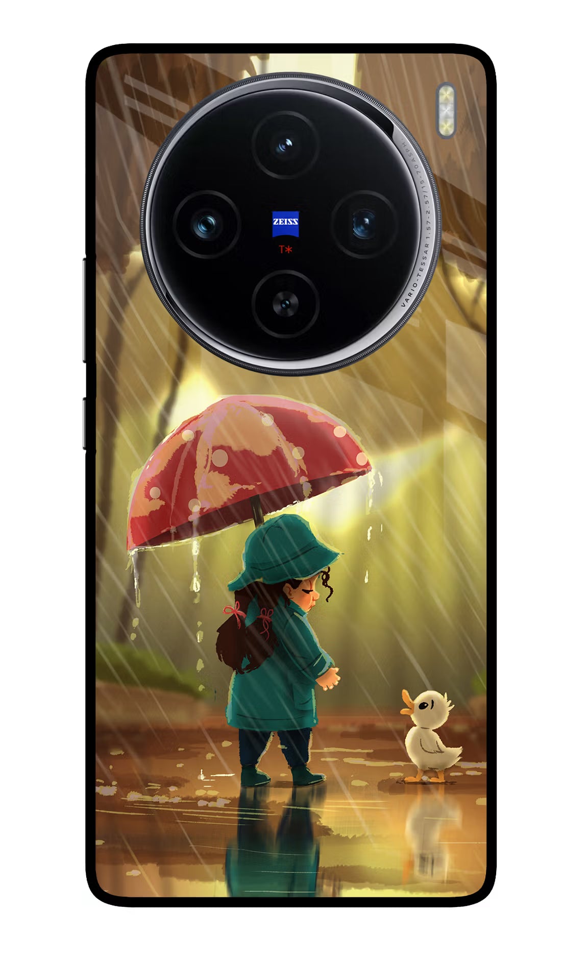 Rainy Day Vivo X100 Glass Case Back Cover by Casekaro