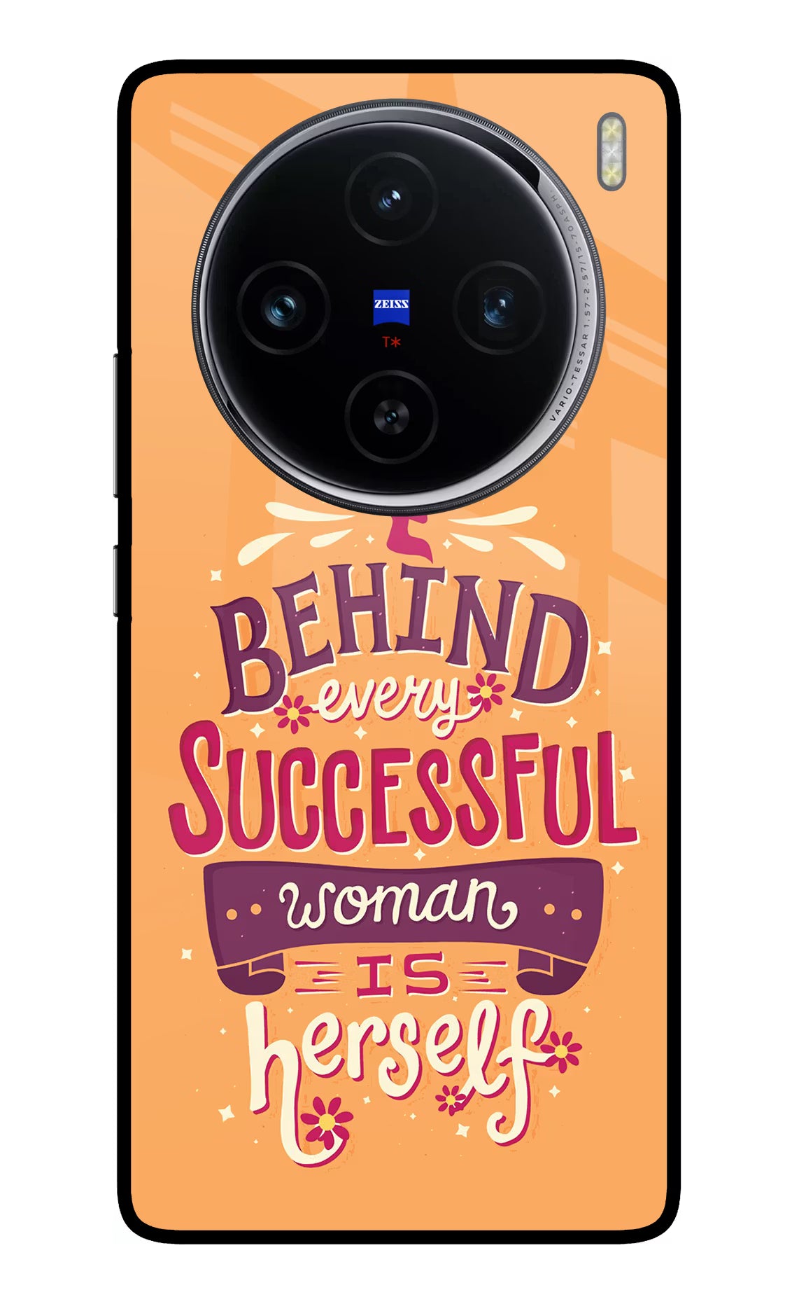 Behind Every Successful Woman There Is Herself Vivo X100 Glass Case Back Cover by Casekaro