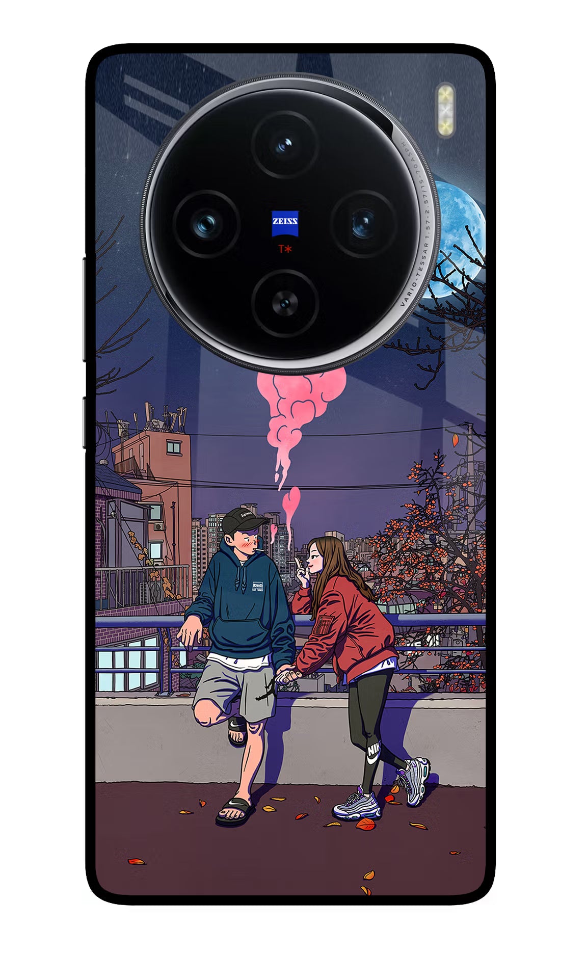 Chilling Couple Vivo X100 Glass Case Back Cover by Casekaro