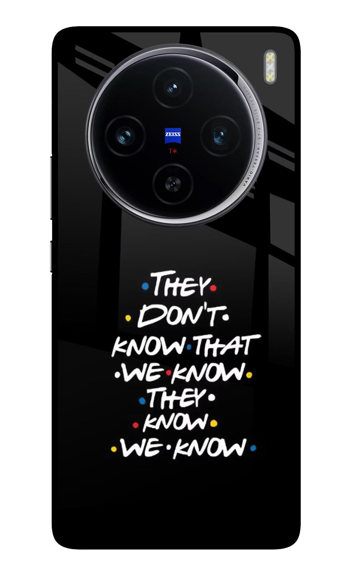 FRIENDS Dialogue Vivo X100 Glass Case Back Cover by Casekaro